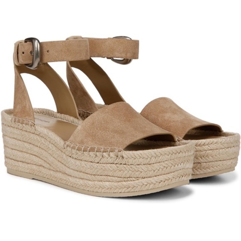 VINCE FOOTWEAR Belisa Platform Espadrille Sandal SIZE 7,5 Women’s in Dune Tan